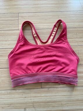 Nike Rose Pink Perforated Swoosh Sports Bra